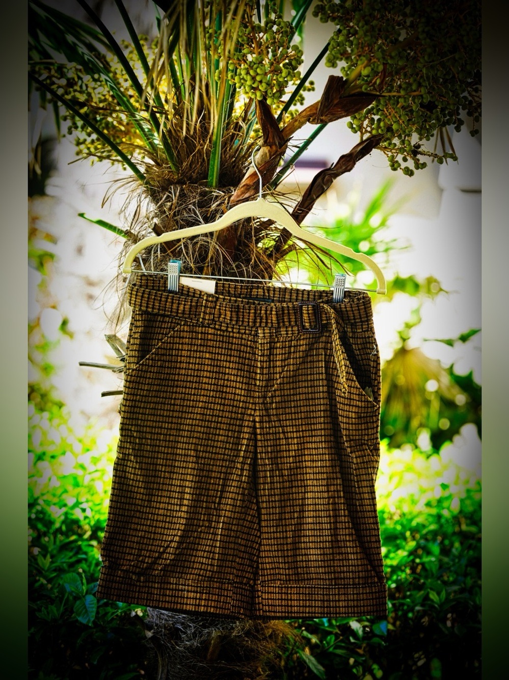 Vintage Banana Republic Plaid Trouser Shorts w/ Belt – Size 6